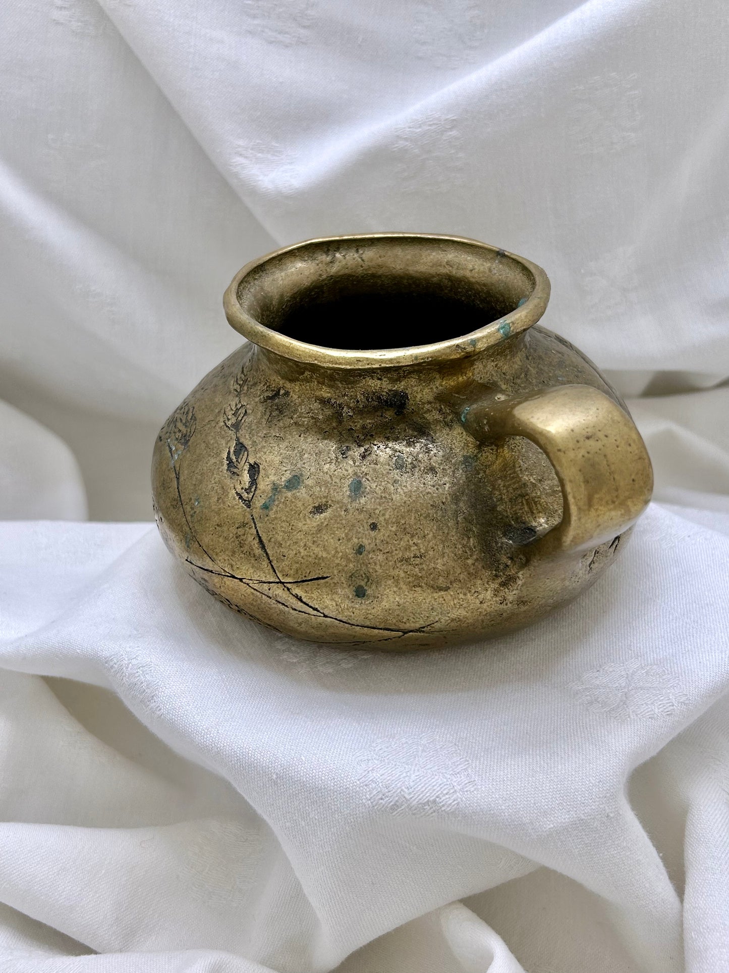 Brass Jug with Harvest Wheat Pattern