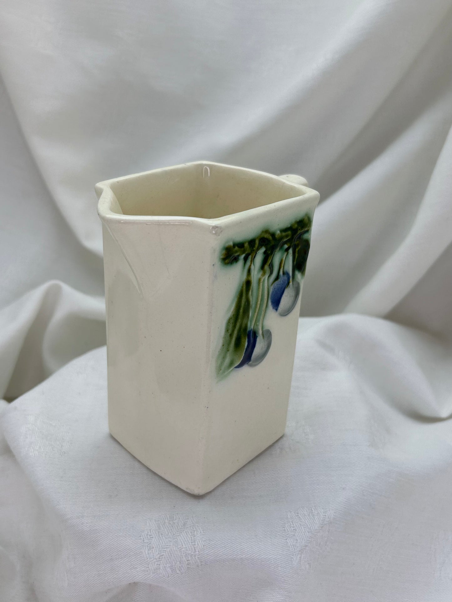 Cherries of Blue Ceramic Vintage Jug