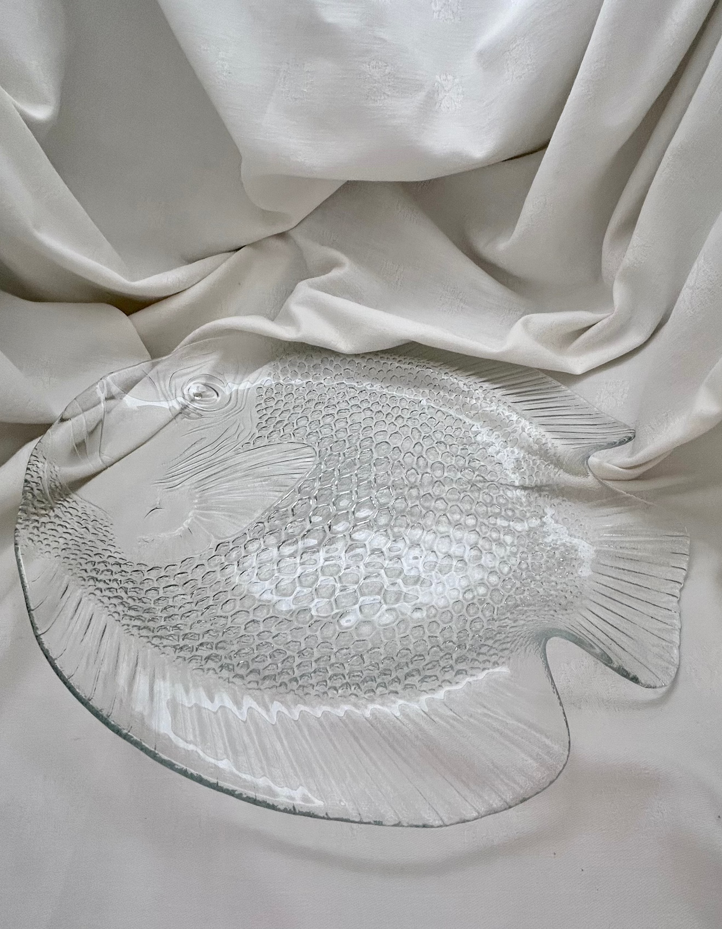 French 1970's Acoroc Glass Fish Platter