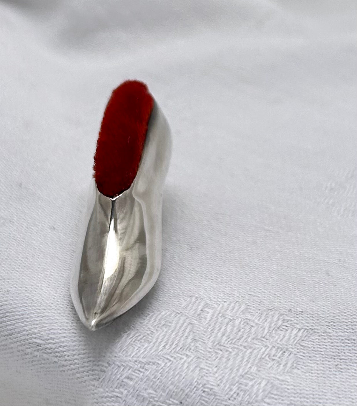 Tiny Victorian Silver Pin Cushion Shoe