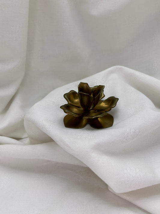 Floral Brass Candle Holder