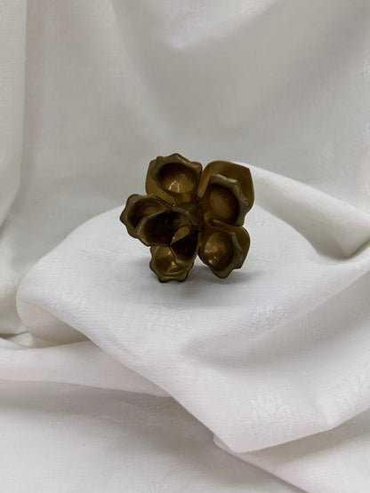 Floral Brass Candle Holder