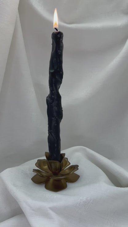 Floral Brass Candle Holder